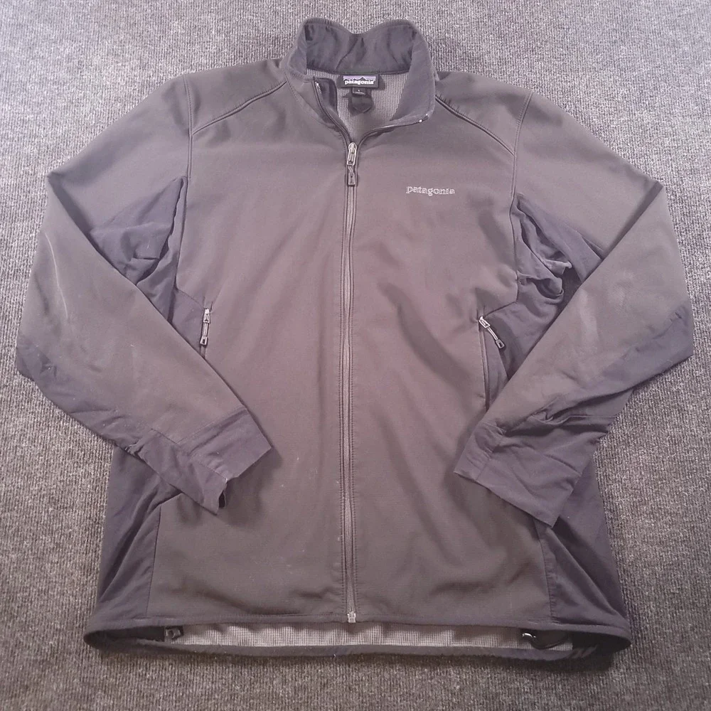 Patagonia Jacket Mens Large Black Polartec Windbloc Full Zip‎ Softshell Outdoor